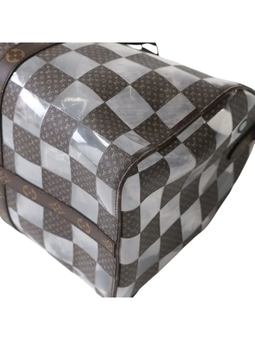Louis Vuitton Monogram Chess Keepall Bandouliere 50 Boston Bag Brown